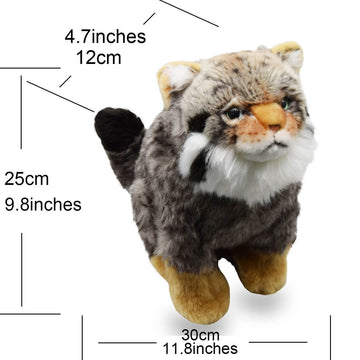 Realistic Sitting Pallas's cat Stuffed Animal Plush Toy, Manul Plushies